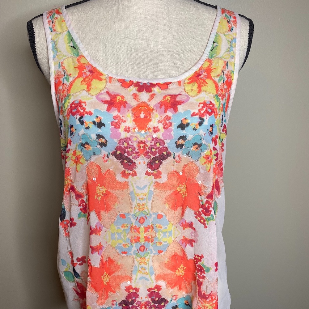 Candies Sheer Racerback Tank Top M
